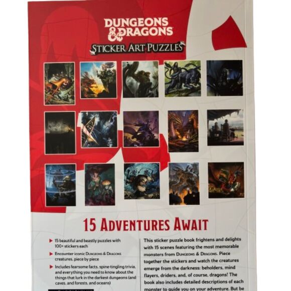 DUNGEONS & DRAGONS Sticker Art Puzzles From The World Of D&D Book - Picture 2 of 2